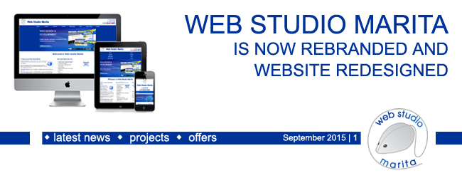 Web Studio 'Marita' newsletter | latest news, projects, offers | WEB STUDIO MARITA - IS NOW REBRANDED AND WEBSITE REDESIGNED | September 2015 / 1