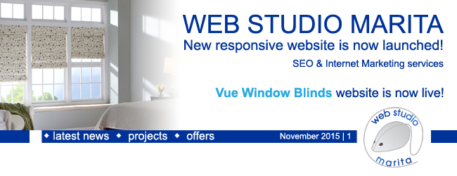 Web Studio 'Marita' newsletter | New responsive website is now launched! SEO & Internet Marketing services | November 2015 | 1