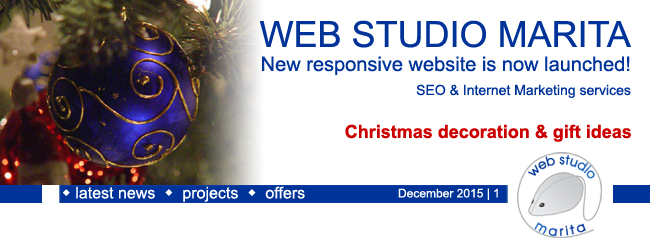 Web Studio 'Marita' newsletter | New responsive website is now launched! SEO & Internet Marketing services | December 2015 | 1
