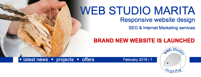 Web Studio 'Marita' newsletter | New responsive website is now launched! SEO & Internet Marketing services | February 2016 | 1