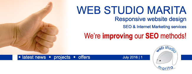 Web Studio Marita newsletter | We are improving our SEO methods! | July 2016 | 1