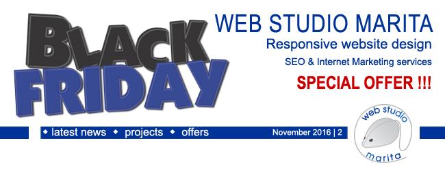 Web Studio Marita newsletter | Black Friday Special Offer | November 2016 | 2