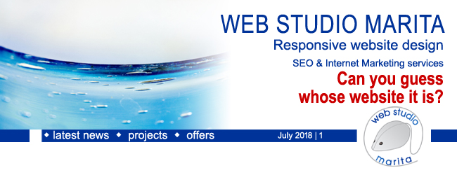 Web Studio 'Marita' newsletter | Latest achievements – Can you guess whose website it is? | July 2018 | 1