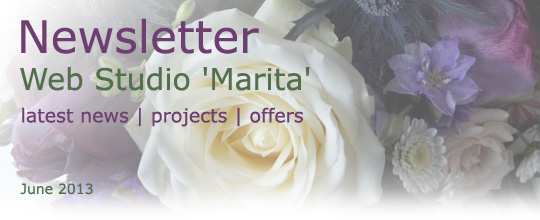 Web Studio 'Marita' | Latest news, projects, offers | Newsletter | June 2013