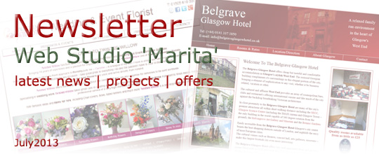 Web Studio 'Marita' | Latest news, projects, offers | Newsletter | July 2013