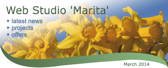 Web Studio 'Marita' newsletter | latest news, projects, offers | March 2014