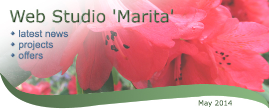 Web Studio 'Marita' newsletter | latest news, projects, offers | May 2014