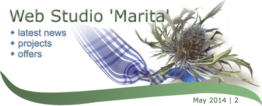 Web Studio 'Marita' newsletter | latest news, projects, offers | May 2014 | 2
