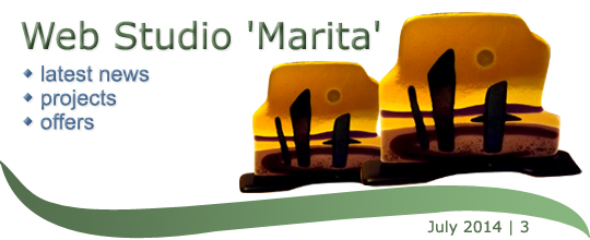 Web Studio 'Marita' newsletter | latest news, projects, offers | July 2014 /3 