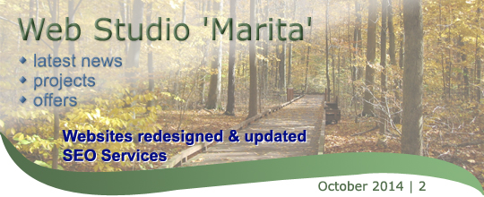 Web Studio 'Marita' newsletter | latest news, projects, offers | October 2014 / 2