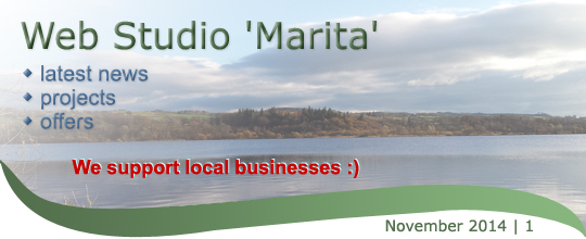 Web Studio 'Marita' newsletter | latest news, projects, offers | November 2014 / 1