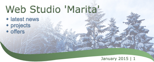 Web Studio 'Marita' newsletter | latest news, projects, offers | January 2015 / 1