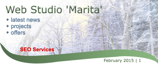 Web Studio 'Marita' newsletter | latest news, projects, offers | SEO services | February 2015 / 1