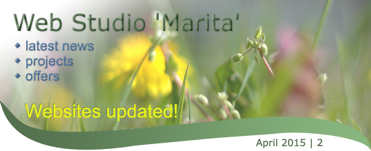 Web Studio 'Marita' newsletter | latest news, projects, offers | April 2015 / 2