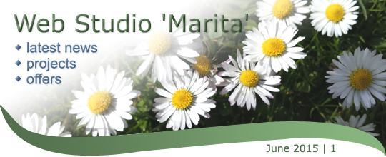 Web Studio 'Marita' newsletter | latest news, projects, offers | June 2015 / 1