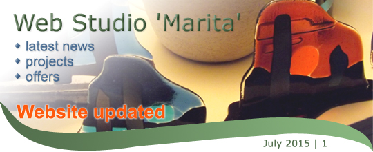 Web Studio 'Marita' newsletter | latest news, projects, offers | Website updated | July 2015 / 1