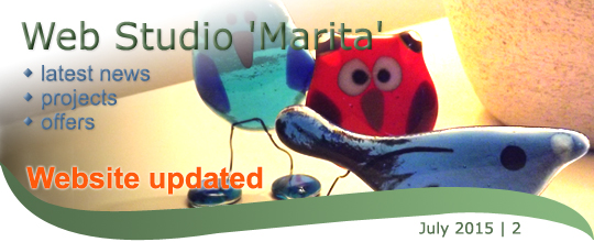 Web Studio 'Marita' newsletter | latest news, projects, offers | Website updated | July 2015 / 2