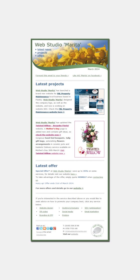 HTML Emails | Email-Marketing Paisley Glasgow Renfrewshire Scotland